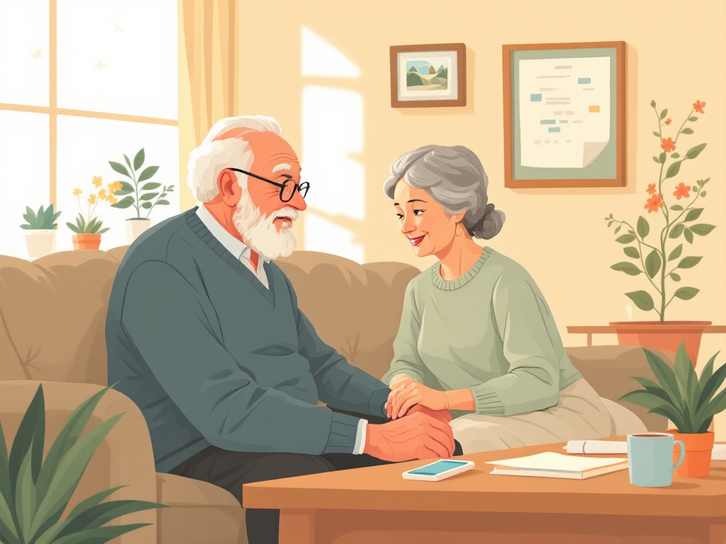 Editorial illustration for One Place for Family Updates About a Parent